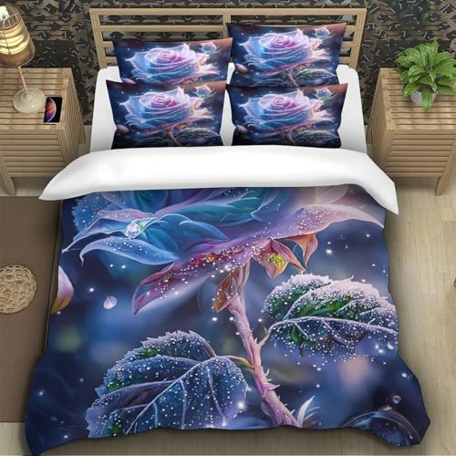 Housse de couette chat bleu 220x240 en microfibre pour lit double - 5