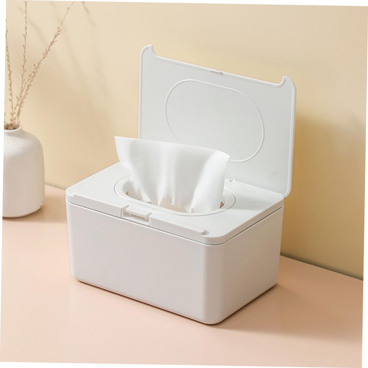 2 Dispensadores de Toallitas Húmedas, Caja de Plástico de Color Claro