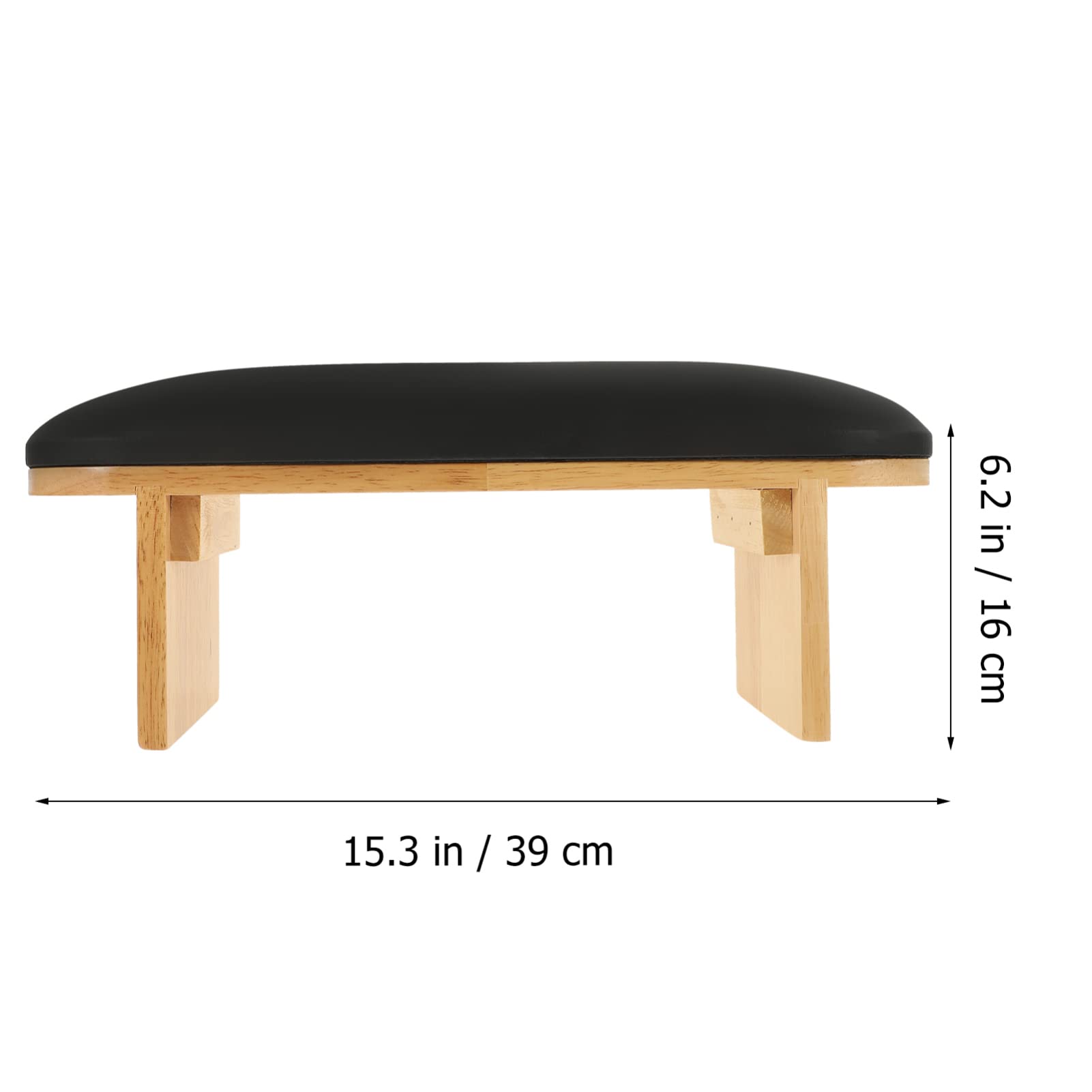 Cuscino Poggiamani Manicure per Nail Art, Supporto Nero | Legno, Cuoio e Sponge, Facile da Pulire, Uso Domestico e Salone Professionale