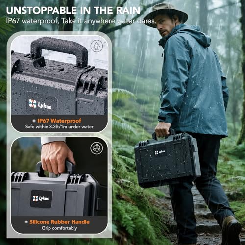 Image of Lykus Titan MM510 Waterproof Hard Case for DJI Mini 5 Pro and RC2 /RC-N3 | CASE ONLY,Fits Fly More Combo,Up to 7 Batteries,Supports RC Lanyard,IP67 Waterproof,Shockproof,CNC Cut Premium Foam