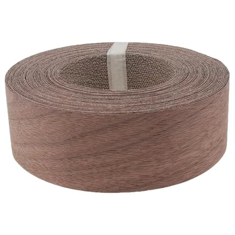 Edge Banding, PNXKTXO 2" 50ft Roll Wood Veneer Strips with Hot Melt Adhesive, Iron-on Wood Banding Strips for Cabinet Repair Furniture Restoration Wood Trim Walnut Cover