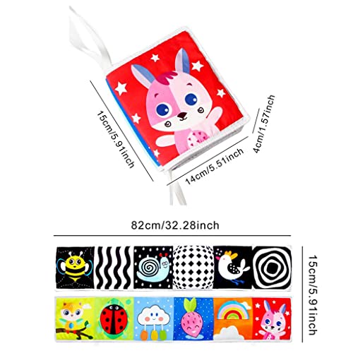 Image of SNOWIE SOFT Rabbit Baby Toys Cloth Books for Babies 0 to 3 years, Soft Toys Sensory Book for Babies 6-12 Month, Baby Toy for 0 to 6 Month Portable Washable Early Educational Activity Baby Sensory Toy