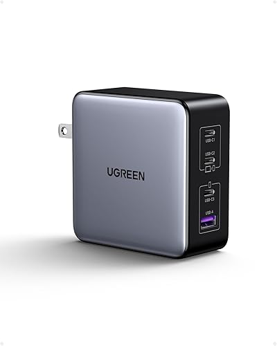 UGREEN Cargador USB C de 160 W Nexode X, PD 3,1 Bloque de carga rápida Cargador de pared plegable GaN de 4 puertos 140 W para MacBook Pro/Air, Dell XPS, iPhone 15 Pro/14, iPad Pro, Galaxy S24/S23, Pixel 8, Steam