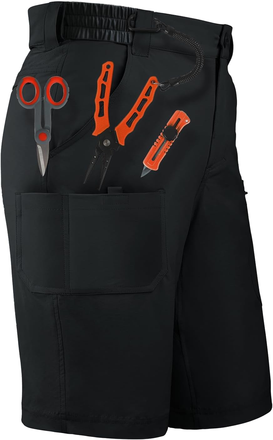 Palmyth Men's Fishing Short Quick Dry 10.5” Sun Protection UV UPF 50+ Cargo Shorts Water Resistant for Saltwater Freshwater