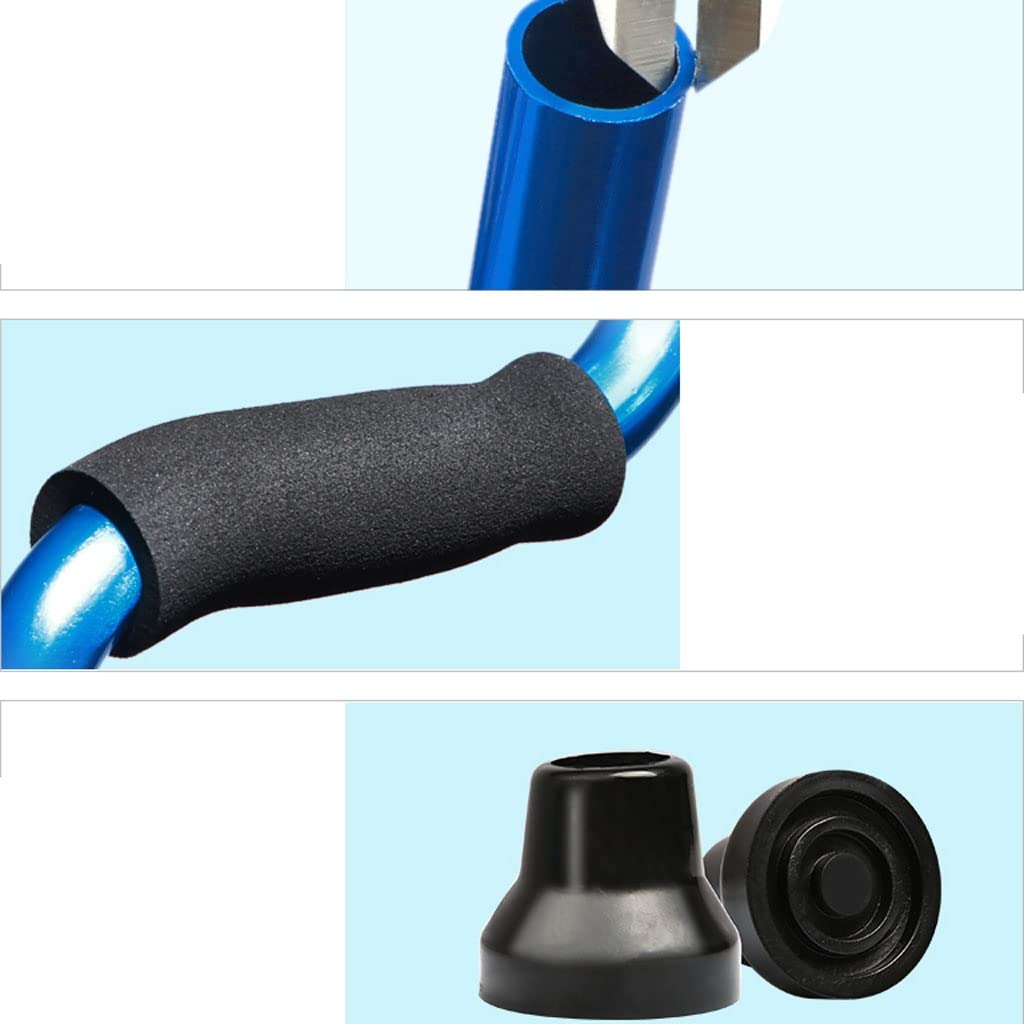Muletas for Ancianos, Andador Antideslizante de Cuatro Patas, muletas Ligeras for fracturas, Andador cuadrangular con bastón