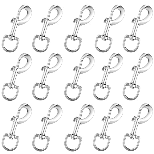Bolzenkarabiner Karabinerhaken mit Drehgelenk Lanyards Wirbelkarabiner Edelstahl mit für Hundeleine Hundehalsband Bolzen Karabiner Haken 15-teiliges Set Chrom Geeignet Zum Schleppen von Haustieren Cover