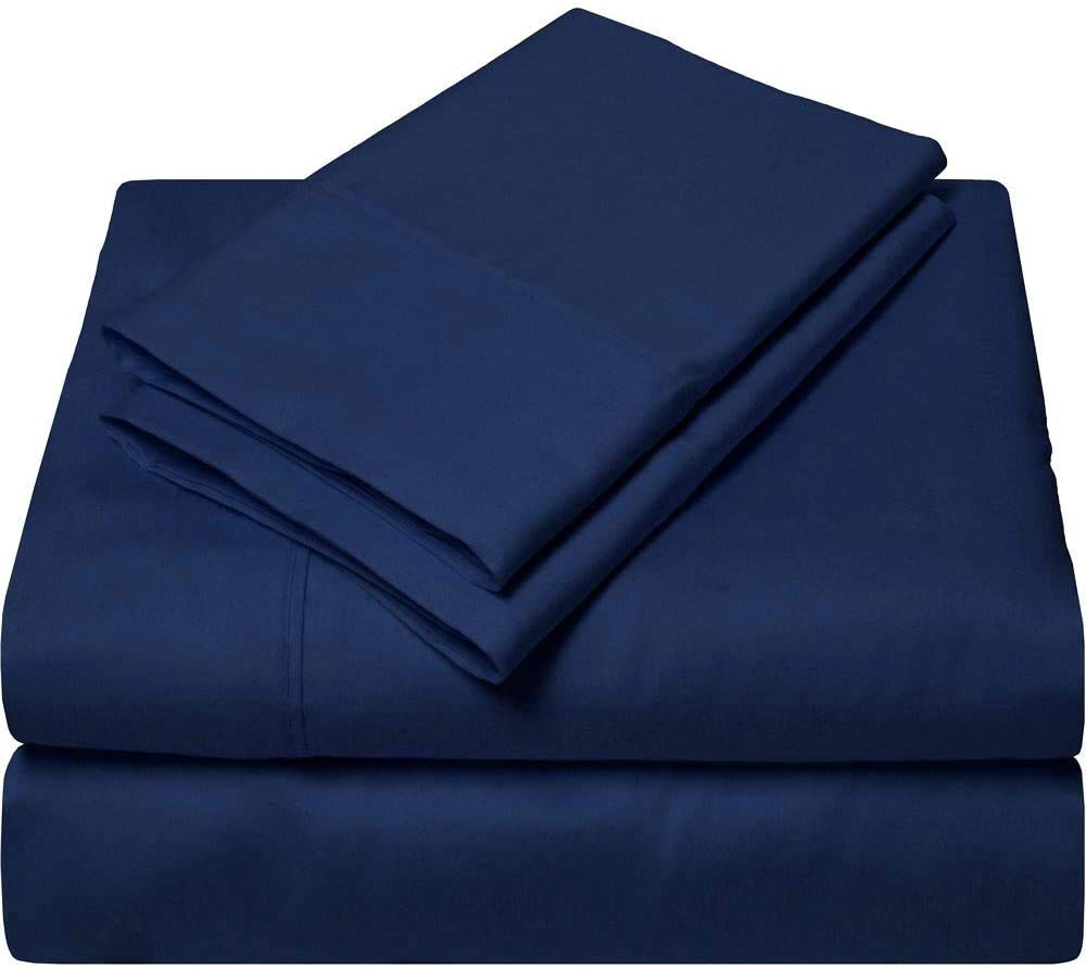 Cotton Sheets Set 4 Piece 100 Egyptian Cotton 600 Thread Count Fitted Sheets fitt Upto 6 Inch Deep