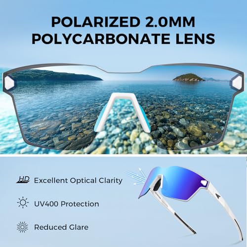 Image of KastKing Tarkio Polarized Fishing Sunglasses, One Piece PC Lens Rimless