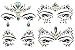 Gesichtstattoo Halloween Glitzersteine Gesicht Festival Glitzer Tattoos Meerjungfrau Klebetattoos Selbstklebend 4 Set