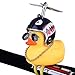 BSGP Décorations originales pour voitures, adorable figurine de petit canard jaune avec casque requin, accessoires décoratifs pour intérieur de voiture, vélos, motos, cadeau pour enfants