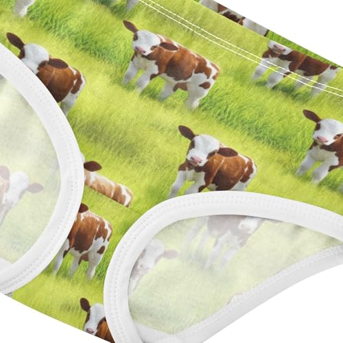 Joisal Cute Brown White Calves Girl Panties Cute Toddler Underwear Floral Cotton Flower Briefs Underpants 2t4