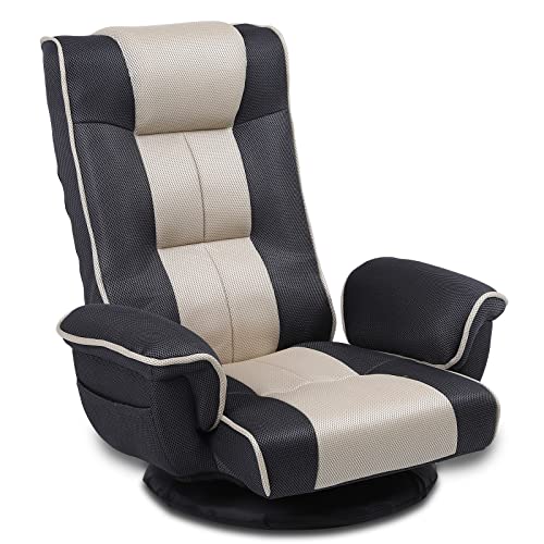 Breathable Mesh Ergonomic Gaming Chair,6-Position Reclining Sofa Bed with Lumbar