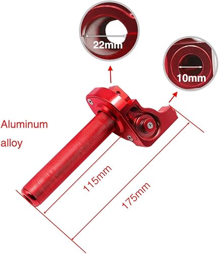 Miniatura 3 de Agarre del acelerador para motocicleta de 78 pulgadas, 0.866 in, torcida rápida de aluminio CNC con cable de acelerador y agarre para manillar CRF50