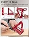 ViewReal Premium Carpenter Square Hole Scribing Ruler Woodworking Square 22.5-90 Degree Measuring Ruler with Angle Pin,Versatile Multi Angle Square for Woodworking, Engineering, and Construction