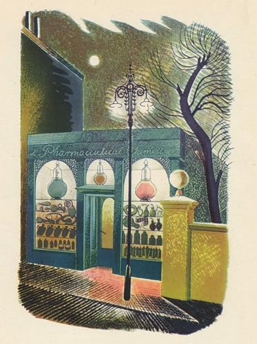 Póster de lienzo Farmacia di notte 60x90cm diseño de Eric Ravilious