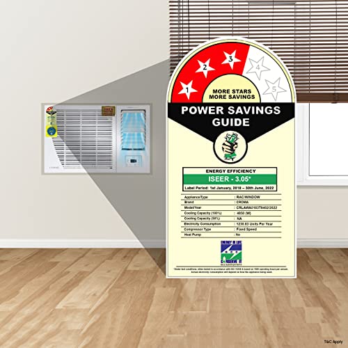 Image of Croma 1.5 Ton 3 Star Window AC (Copper Condenser, 2022 Model, CRLAWA0183T9402, White)