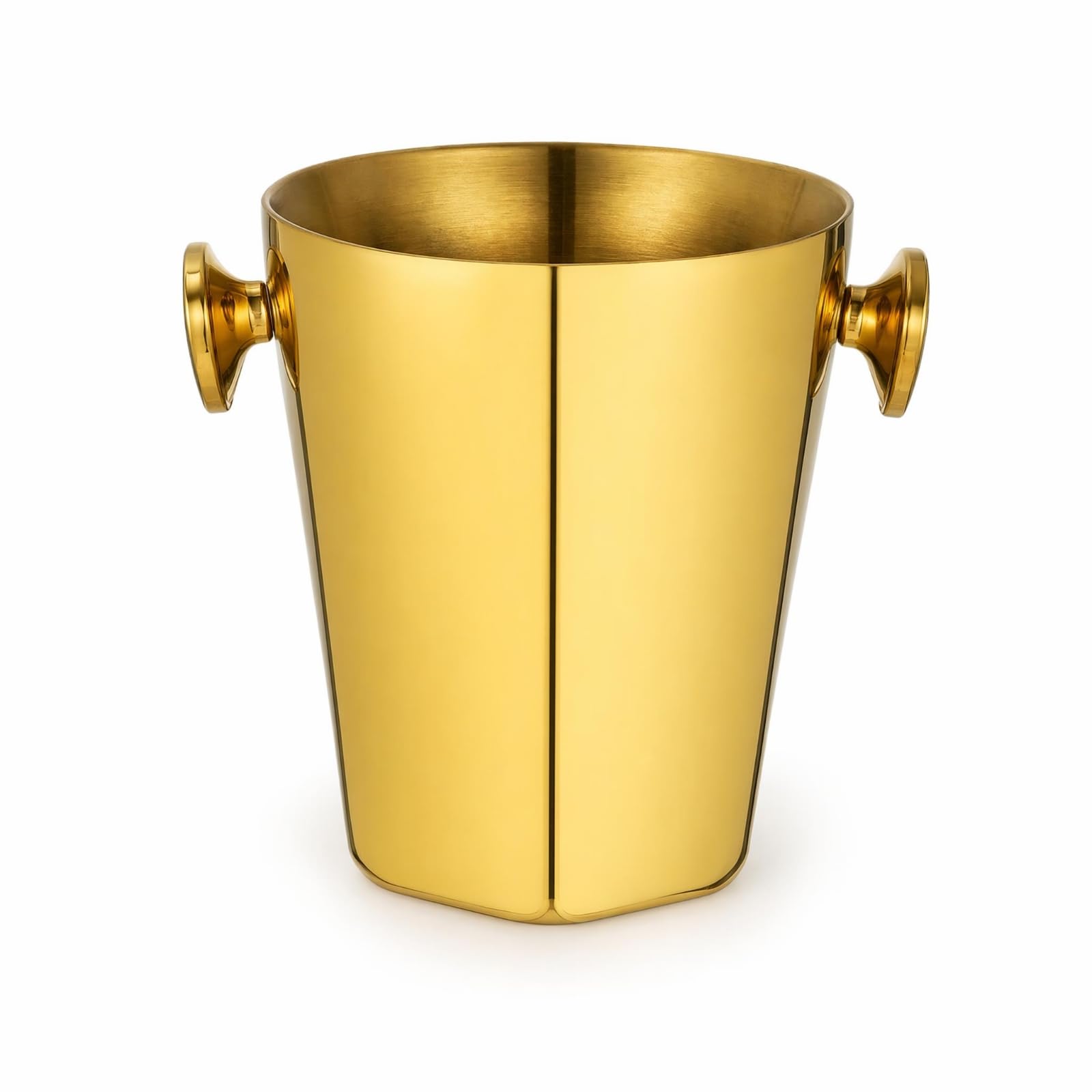 Secchiello in Acciaio Inox da Tavolo Secchiello con Manico Moderno Portaghiaccio per Bar , Oro , style to 2