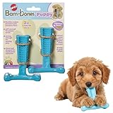 SPOT Bam-Bones Puppy T-Bone Dog Chew Toys, Chicken Flavor, 4 Inch, 2 Pack, Bamboo Fiber & Flexible Rubber, Easy Grip Design for Gentle Chewers, Puppies & Small Dogs Up to 15 lbs