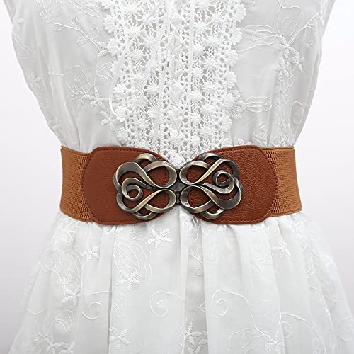 Skinny Belts for Women ,rose flower Belts Fashion Dress Belts Stretch Women Waist Belts Plus Size Elastic Waist Band for Dresses., Black, 66x6cm2