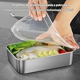 PRITOK Pojemnik na żywność ze stali nierdzewnej, pojemniki do przechowywania żywności z pokrywką, 5 sztuk, 1100 ml, wielokrotnego użytku, do przechowywania żywności i kuchenek mikrofalowych