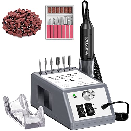 nail grinder human - 20000 RPM Nail Drill Machine Electric Nail File Professional Manicure Drill for Acrylic, Nail E File for Gel Nails Polishing Tools with 100 Sanding Bands and 6 Nail Drill Bits