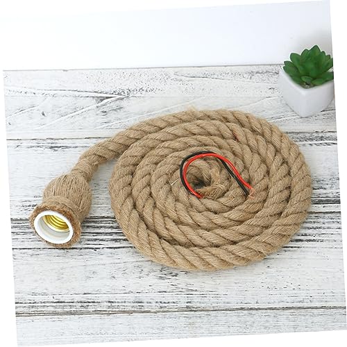 DOITOOL Rustic Vintage Hanging Rope Light Rope Twine Lamp DIY Village Style Pendant Light E27 Single Bulbs Connectors No Bulbs Included