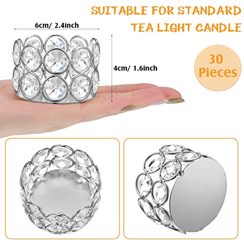 Potchen WE-POTCHEN-239341 30 Pieces Tealight Candle Holders Votive Candle Holder Stand Diamonds For Table Favors thumb #1