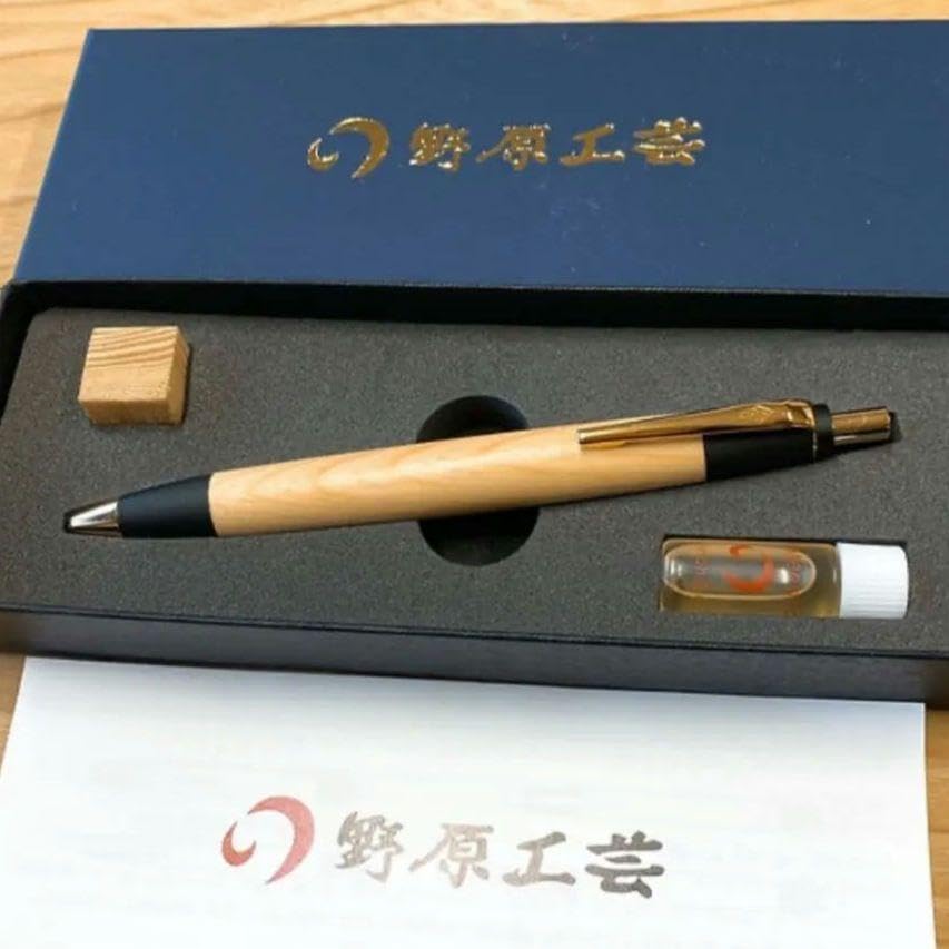 Amazon.co.jp: 野原工芸 月山松 ボールペン ゴールド 新型金具 限定品 
