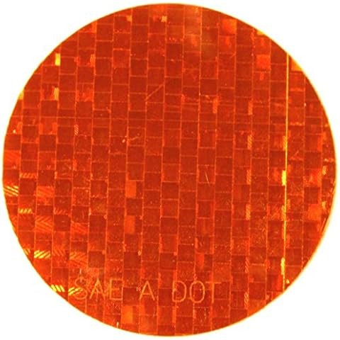 LiteMark DOT-SAE Amber Dot 3 Inch Round High Reflective Prismatic Lenses with Durable Protective Transparent Layer for Safety and Increased Visibility (Pack of 4 Reflectors) Cover