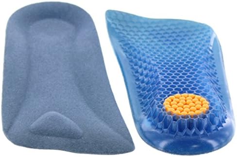 Height Increase Elevator Half Insole for Men 1/2 inch Taller Heel Lift Insert - Silicon Honeycomb Shaped Gel