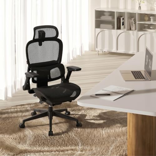 Image of SIHOO B300 PRO Comfy Ergonomic Office Chair Without FOOTREST, Black | Mesh Computer Chair with 360 FILP-up 6D Armrests, 135 Reclining, Breathable Desk Chair for Home Office, Holds 300 LBS