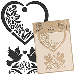 NAKLEO DIY Reusable Plastic Stencil – 21x30cm / 8.3” x 11.7” – Wedding Invitation Love 2 – Art Craft Wall Painting Pattern Template Scrapbooking Decoupage – Fabric Furniture Wood