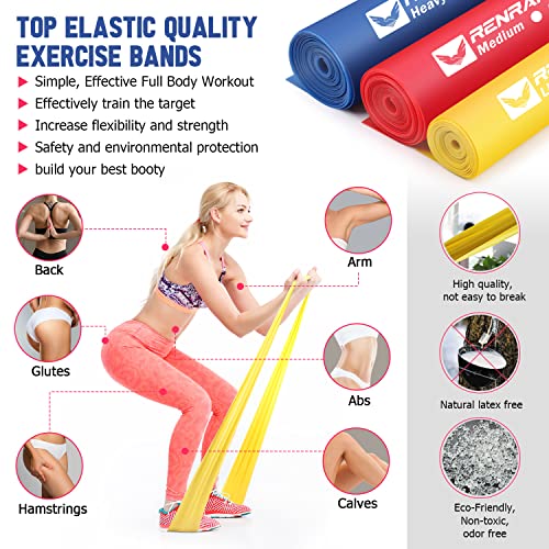 Resistance Bands Set, Exercise Bands for Physical Therapy, Yoga, Pilates, Rehab and Home Workout, Non-Latex Elastic… - Image 5
