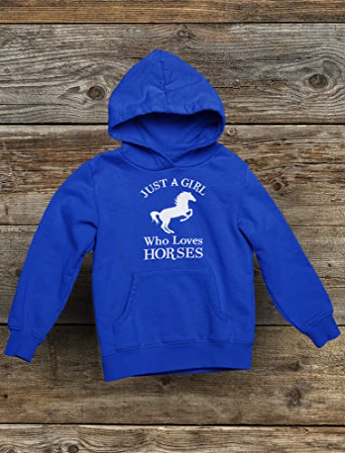 Just A Girl Who Loves Horses Hoodie Horse Lover Gifts Girls Kids Hoodies Large Blue #TOP3