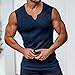 ZERAOKE Men's Ribbed Black White Training Tank Top V Neck Sleeveless Muscle Shirts Casual Slim Fit Undershirts for Workout Gym-Red-XL