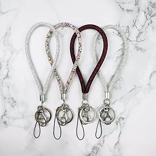 Wristlet Lanyard Keychains For Women, Bling Lanyard For Keys, Cute Keychain Holder (White) #TOP4
