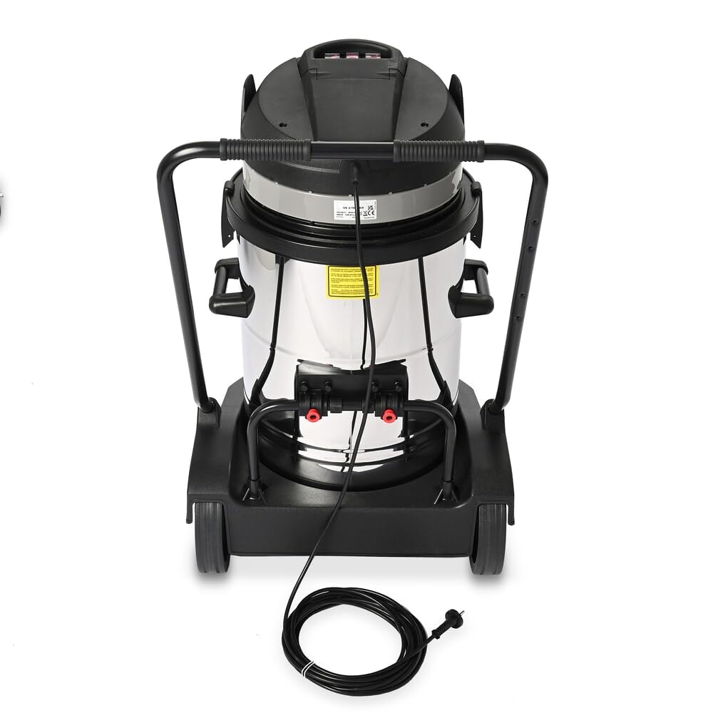 Steinbock Industriesauger nass & trocken| 3.300 Watt | 78 l Fassungsvermögen | mit 3 leistungsstarken Motoren | Für Flüssigkeiten, Feinstaub und groben Schmutz |Kippfahrgestell | Edelstahltank
