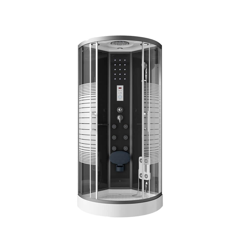 Home Deluxe - Doccia Completa Black Pearl - Dimensioni: 90 X 90 Cm - Inclusa Doccia A Pioggia, Radio E Accessorii Asta Doccia Doccia Già Pronta, Doccia, Asta Doccia-image