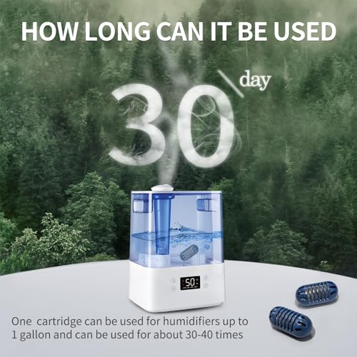 Image of 12-Pack Demineralization Cartridge for Humidifier Compatible with HoMedics Total-Comfort Ultrasonic Humidifier Demineralizer Tablets Filter Replacement for Water Decalcification, Remove Odor