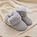 Flip Flop-GQ Pantoufles d'hiver pour Hommes et Femmes Pantoufles Anti-dérapantes Bottillons en Mousse viscoélastique pour intérieur et extérieur en Peluche avec Semelle antidérapante-Light Grey_40-41