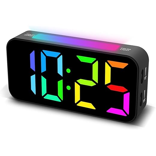 RGB Large-Display Loud Kids Alarm Clock