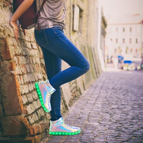 Image of Light Up Shoes Men Women LED Shoes USB Charging Adult High Top LED Sneakers Glow in The Dark Footwear for Dancing Party Festivals Festivals