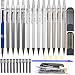 Mechanical Pencil Set 30 Pieces, EAONE 13pcs Mechanical Pencils Assorted Sizes (0.5 mm, 0.7 mm, 2.0 mm) and 12 Tubes Lead Refills for Drafting Drawing Writing with 4 Erasers, 1 Plastic Zipper Bag
