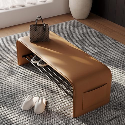 Industrial Shoe Bench with Cushioned Seat Metal Entryway Sto