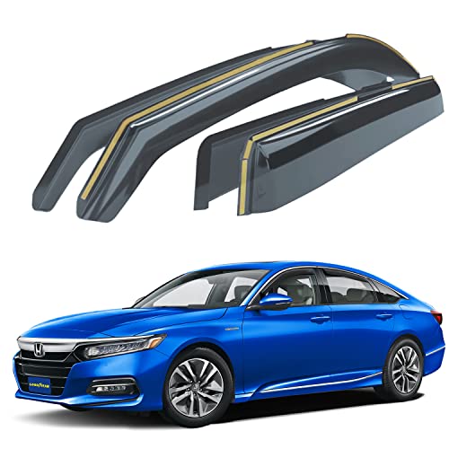Goodyear Shatterproof in-Channel Window Deflectors for Honda Accord 2018-2022, Rain Guards, Window Visors for Cars, Vent Deflector, Car Accessories, 4 pcs - GY003491