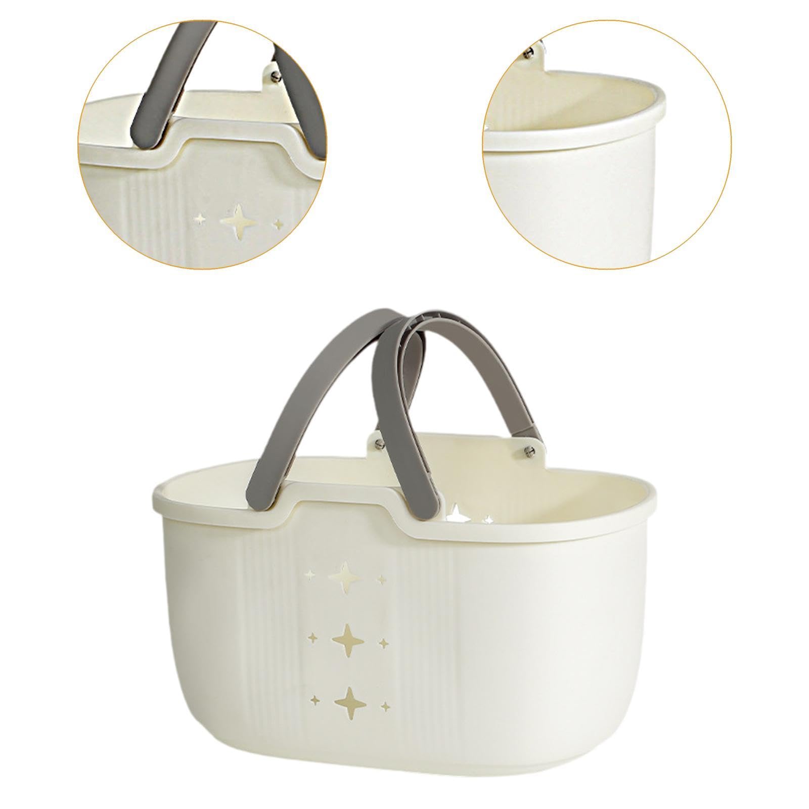 Enakshi (LABEL) Creations Shower Basket with Handles Lightweight Toiletry Organizer for Soap Gym White GrayHome & Garden|Household Supplies & Cleaning|Home Organization|Storage Bins & Baskets 4