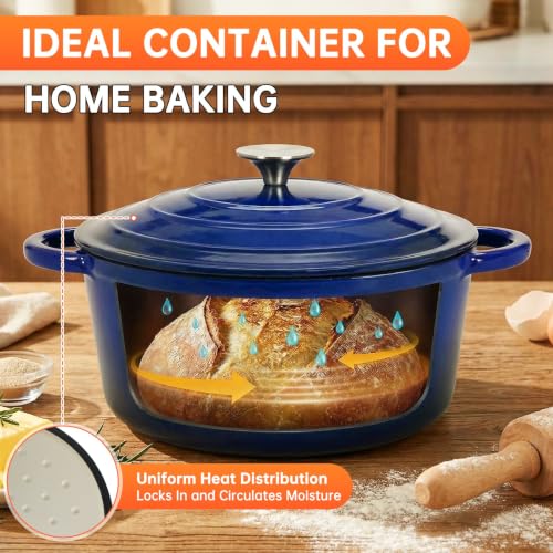 Image of LIFERUN 7Pcs Enameled Cast Iron Cookware Set, Cast Iron Pots and Pans Set