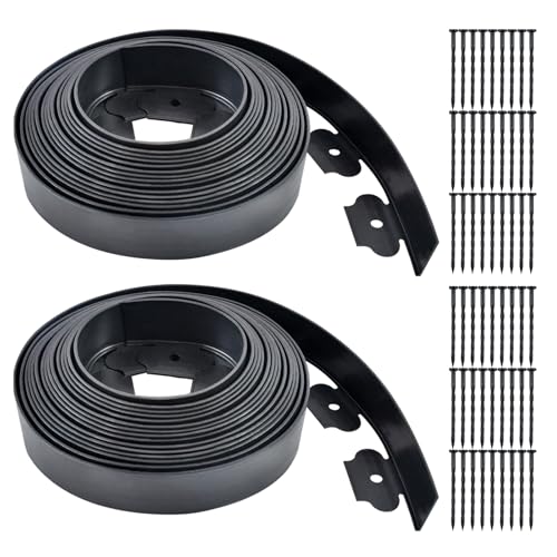 2 Pcs Garden Edging, 60ft Black Landscape Edging