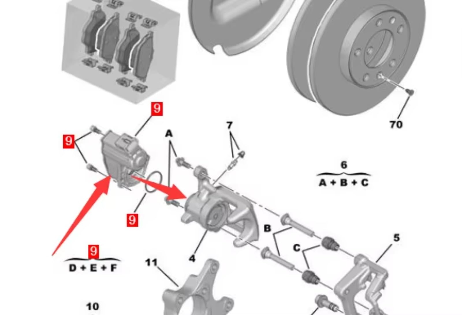Attuatore Motore Pinza Freno di stazionamento per Peugeot 308 T9 4008 P84 5008 II, Ruota Posteriore, Auto, Emergenza