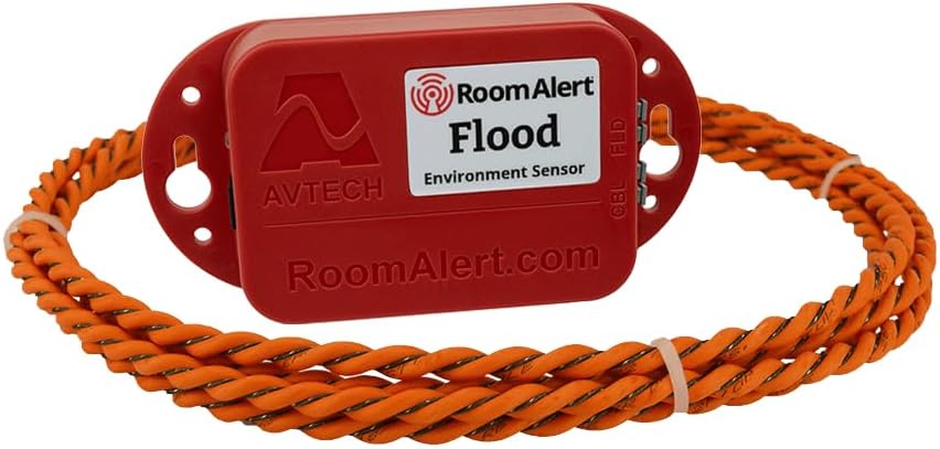 Room Alert Flood Sensor w/24' Flood Cable - Get Immediate Notification of Water Leaks and More